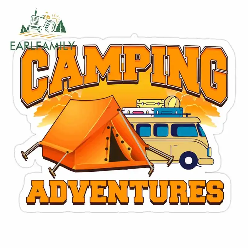 Yellow Laptop Accessories - EARLFAMILY Camping Adventures Adesivi per auto