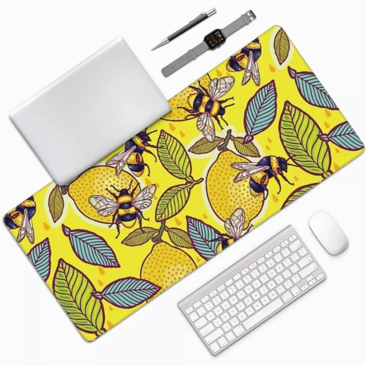 Yellow Laptop Accessories - Tappetino per mouse grande giallo limone