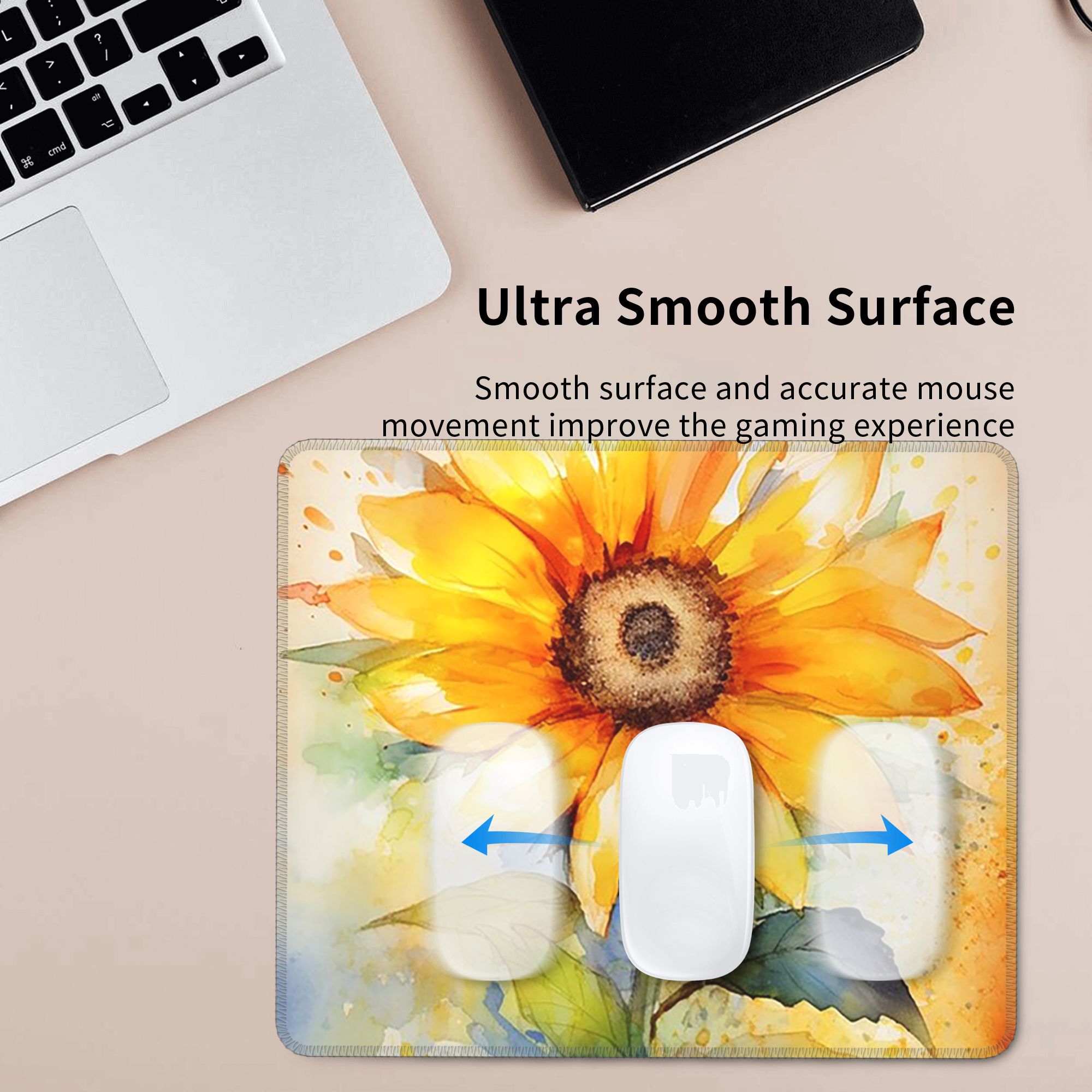Yellow Laptop Accessories - Tappetino per mouse floreale giallo vibrante