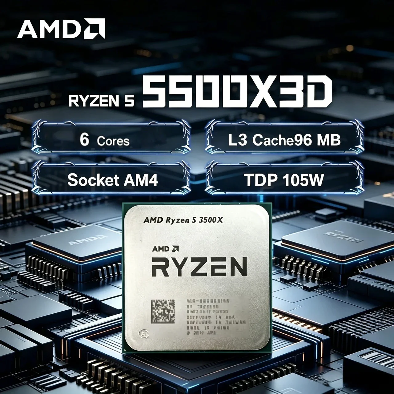 AMD Ryzen 5 5500X3D R5 5500X3D - Amd Cpu Ryzen 5 recensione e prezzo